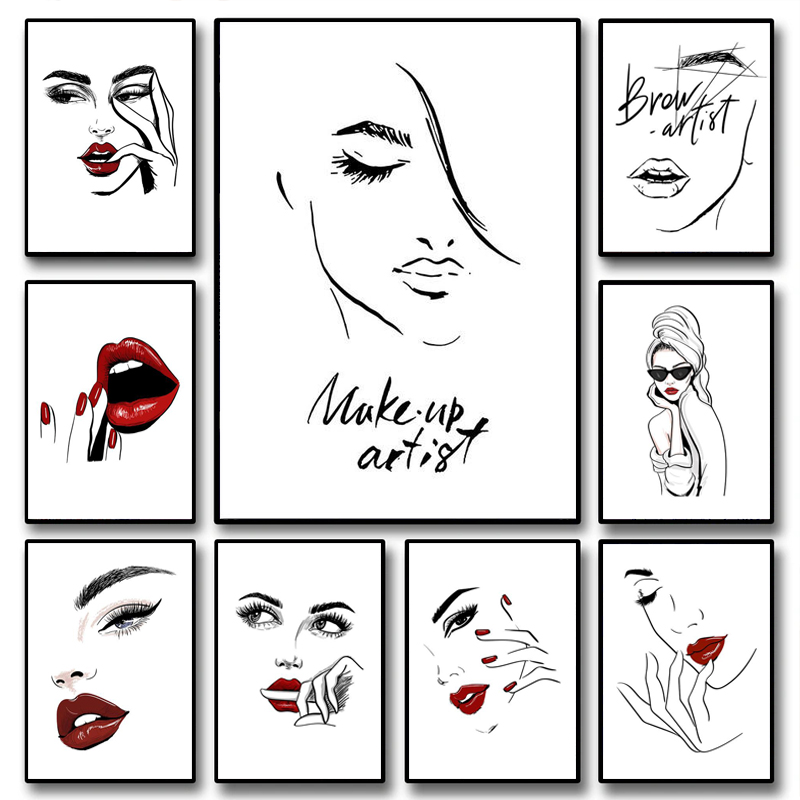 لوحة قماشية بدون إطار، ملصق أز - مراجعة Makeup Is Beauty Quotes وسعره